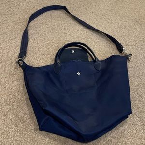 Longchamp blue nylon crossbody